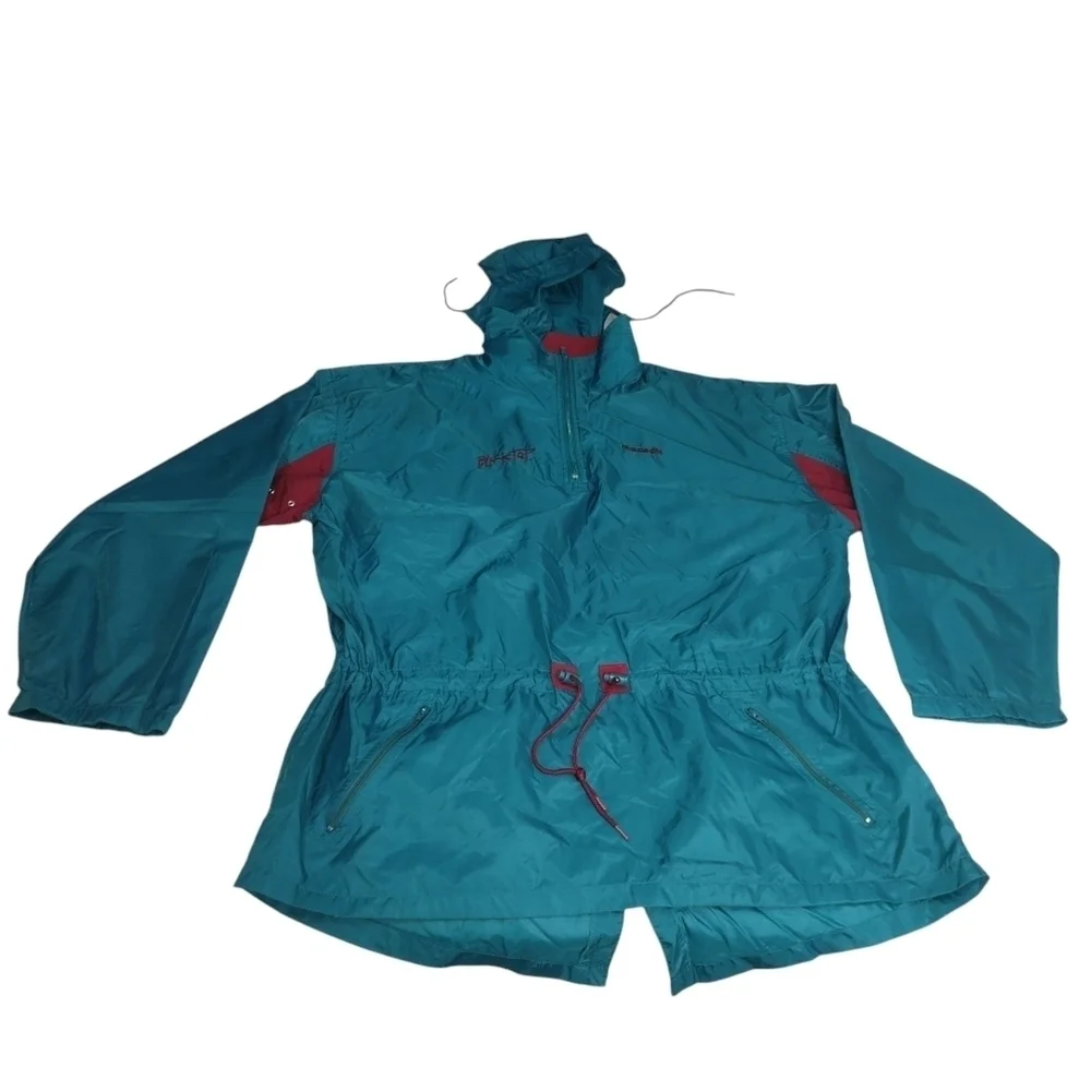 Vintage 90s Reebok Men's 1/4 Zip Hooded Pullover Windbreaker Jacket Size XL